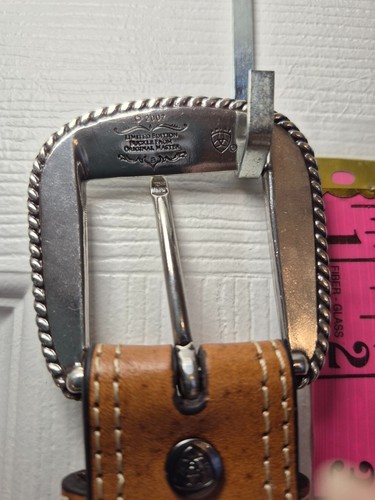 Vintage NOS NWT Ariat Brown Tooled Leather Western Belt 38 - photo 3