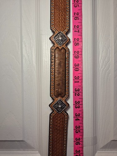 Vintage NOS NWT Ariat Brown Tooled Leather Western Belt 38 - photo 4