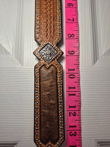 Vintage NOS NWT Ariat Brown Tooled Leather Western Belt 38 - photo 5