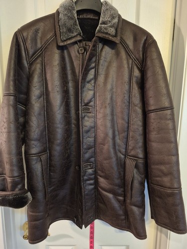 Vintage J. Grill Montreal Men's Dark Brown Faux Shearling Pea Co - photo 3
