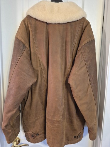 Vintage NWOT Men's Brown Leather Jacket with Wool Lining - photo 2