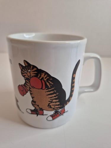 Vintage B. Kliban Champion Cat Boxing Mug Kiln Craft England - photo 3