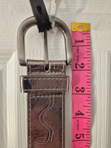 Embossed Tooled Punctured Floral Leather Belt Italian Style - photo 4