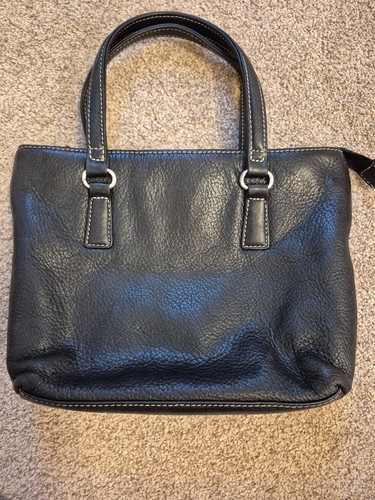 Vintage Fossil Classic Black Leather Shoulder Handbag Bag