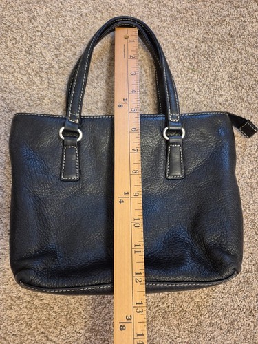 Vintage Fossil Classic Black Leather Shoulder Handbag Bag - photo 2