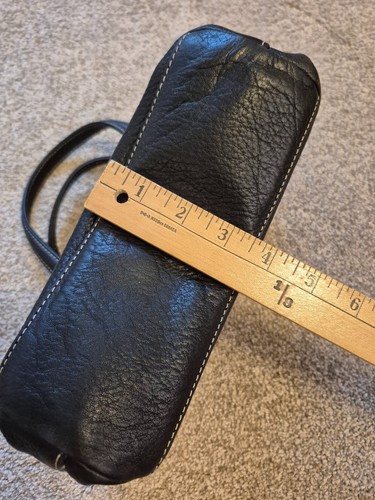 Vintage Fossil Classic Black Leather Shoulder Handbag Bag - photo 4