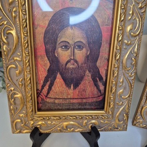 Vintage Ornate Small Golden Framed Byzantine-Style Icons Set - photo 5
