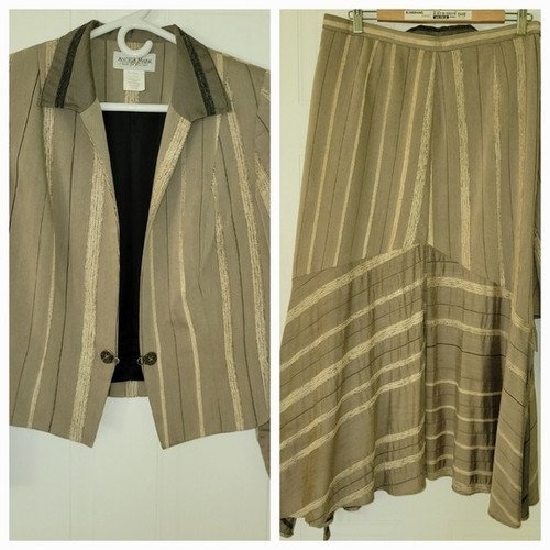 Angela Mark MTM Couture Designer Skirt Suit Unique