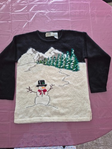 Vintage Women’s Festive Holiday Christmas Snowman Sweater Small
