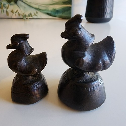 Set of Four Vintage Bronze Asian Rooster Opium Measuring Weights - photo 5