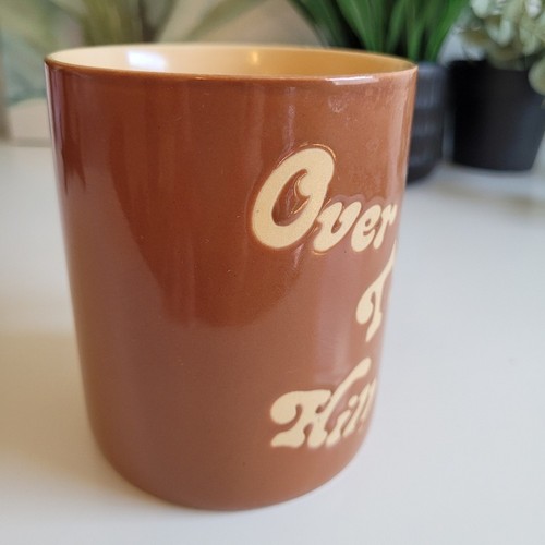 Vintage Russ Brown Ceramic Mug with Cream Text Over The Hill - photo 3