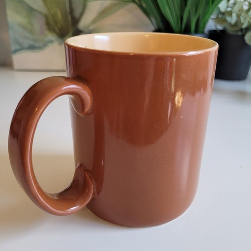 Vintage Russ Brown Ceramic Mug with Cream Text Over The Hill - photo 5