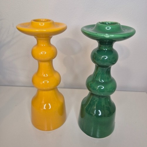 Zell S Harmarsbach German Vintage MCM Ceramic Candle Holders