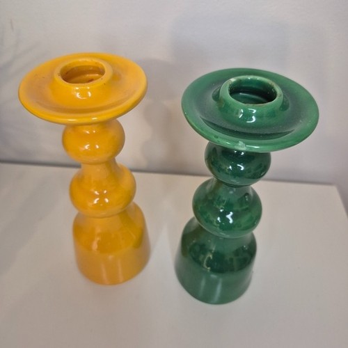 Zell S Harmarsbach German Vintage MCM Ceramic Candle Holders - photo 2