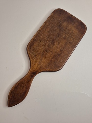 Antique Wooden Hand Held Vanity Dresser Mirror - photo 3