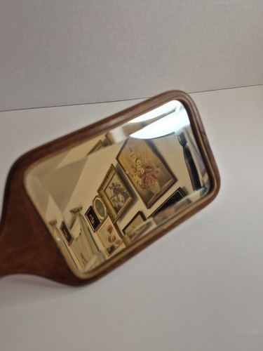 Antique Wooden Hand Held Vanity Dresser Mirror - photo 4