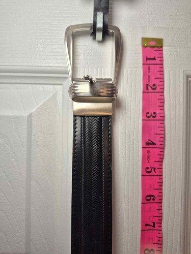 Vtg NOS NWT Murakami Black Herringbone Leather Belt