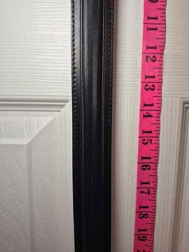Vtg NOS NWT Murakami Black Herringbone Leather Belt - photo 3