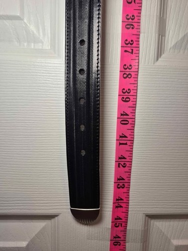 Vtg NOS NWT Murakami Black Herringbone Leather Belt - photo 4
