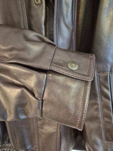 Vintage NOS NWOT Stefano Men's Brown Leather Bomber Jacket - photo 4