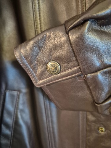 Vintage NOS NWOT Stefano Men's Brown Leather Bomber Jacket - photo 5