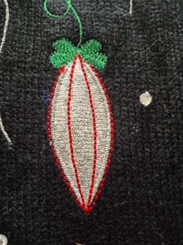 Vintage White Stag Black Christmas Tree Sweater M - photo 4