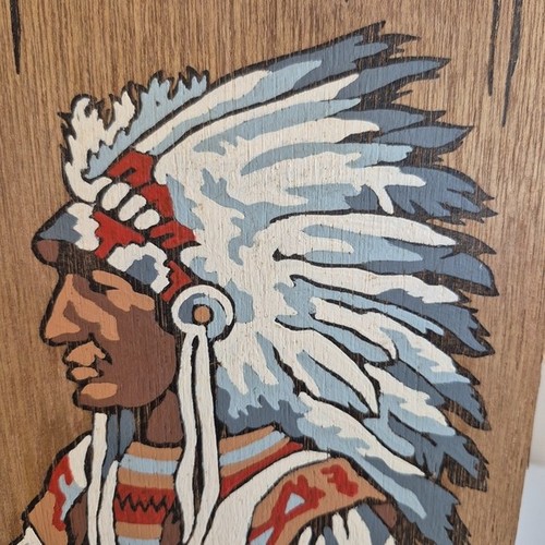 Original Vintage PBN Paint By Numbers Native American Art - photo 2