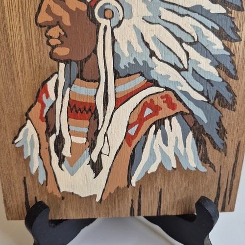 Original Vintage PBN Paint By Numbers Native American Art - photo 3