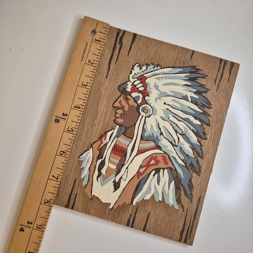 Original Vintage PBN Paint By Numbers Native American Art - photo 5