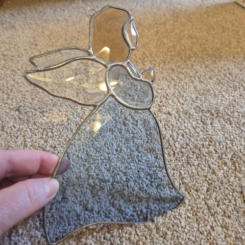 Handmade Stained Beveled Glass Angel Suncatcher Ornament