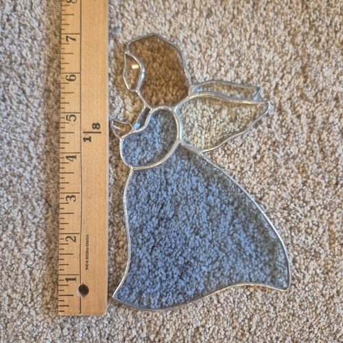 Handmade Stained Beveled Glass Angel Suncatcher Ornament - photo 2