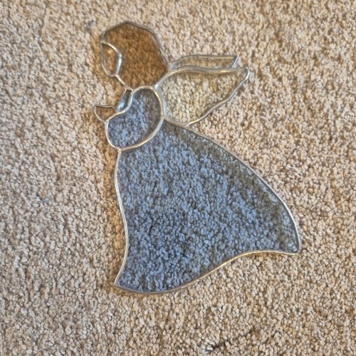 Handmade Stained Beveled Glass Angel Suncatcher Ornament - photo 3