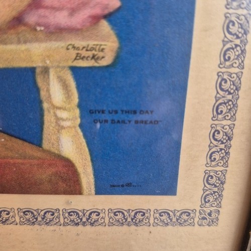 Vintage Charlotte Becker Print 'Give Us This Day...' Puppy - photo 3