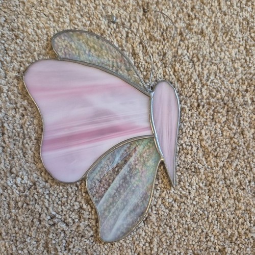 Vtg Stained Glass Butterfly Suncatcher Ornament - photo 4