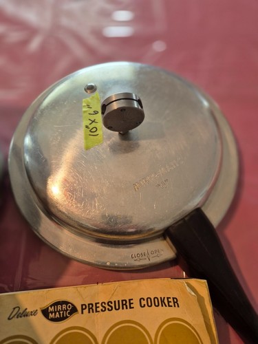 Vintage Mirro-Matic Aluminum Pressure Cooker with Black Handles - photo 5