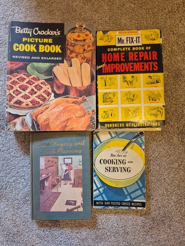 Vintage Book Lot: Cooking, Food Planning, and Home Repair
