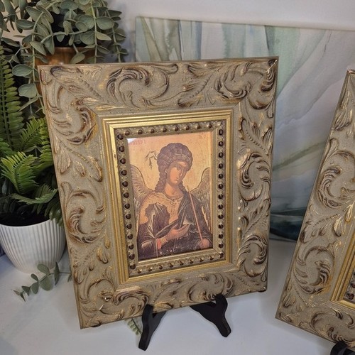 Vintage Golden Framed Religious Icons Byzantine Greek Orthodox - photo 2