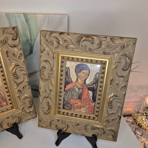 Vintage Golden Framed Religious Icons Byzantine Greek Orthodox - photo 3