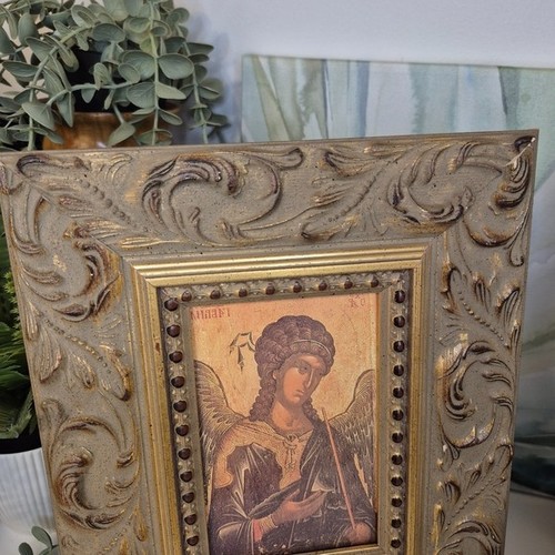 Vintage Golden Framed Religious Icons Byzantine Greek Orthodox - photo 4