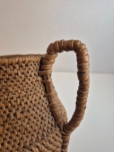 Vintage Woven Rattan Pitcher Vase Wicker Basket Jug - photo 5