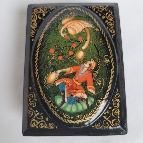 Russian Miniature Hand Painted Lacquer Box Fairy Tale