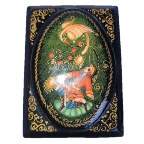 Russian Miniature Hand Painted Lacquer Box Fairy Tale - photo 5