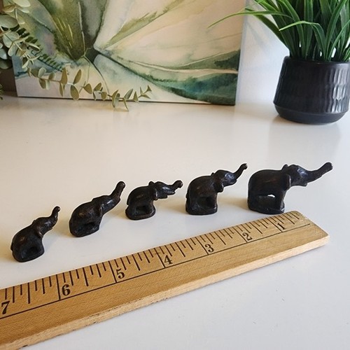 Antique Set of 5 Graduated Bronze Elephant Opium Scale Weights