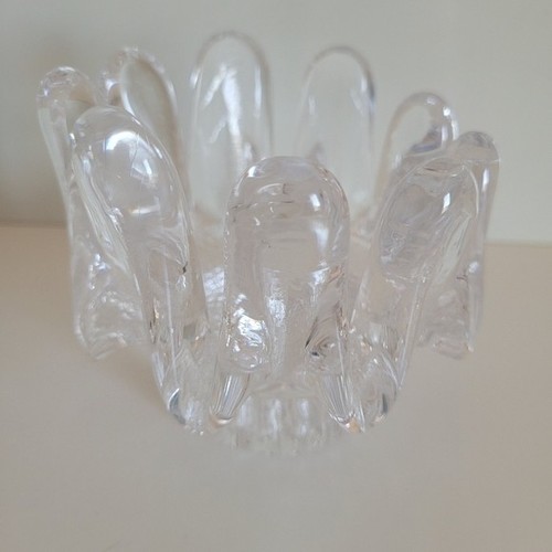 Kosta Boda Sunflower Votive Drippy Candle Holder Clear Glass Vin - photo 2