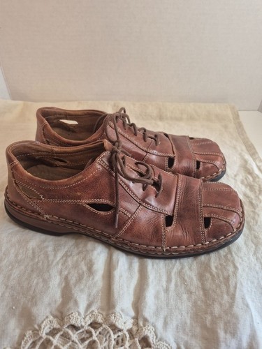 Josef Seibel Men's Brown Leather Fisherman Sandal Size 38