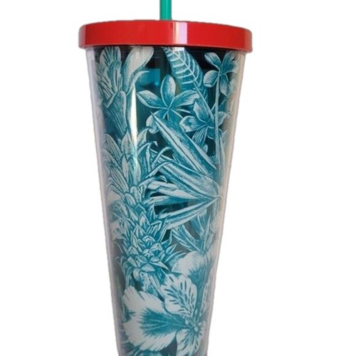 Starbucks Blue Tropical Rainforest Floral Venti Cold Cup - photo 2