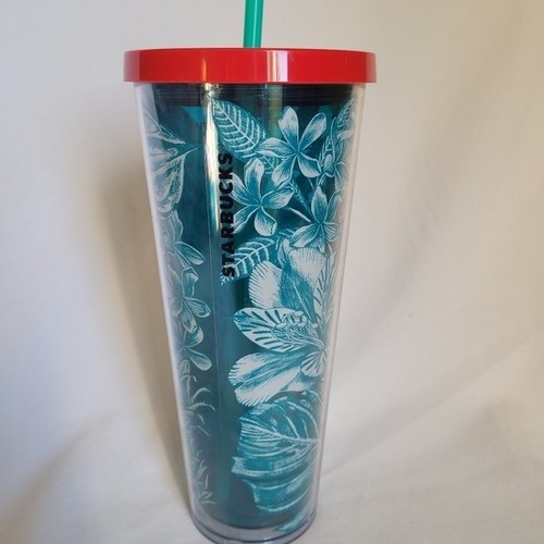 Starbucks Blue Tropical Rainforest Floral Venti Cold Cup - photo 3