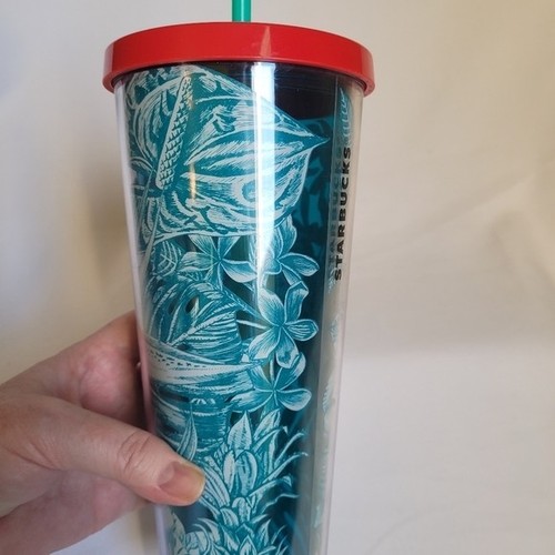 Starbucks Blue Tropical Rainforest Floral Venti Cold Cup - photo 4