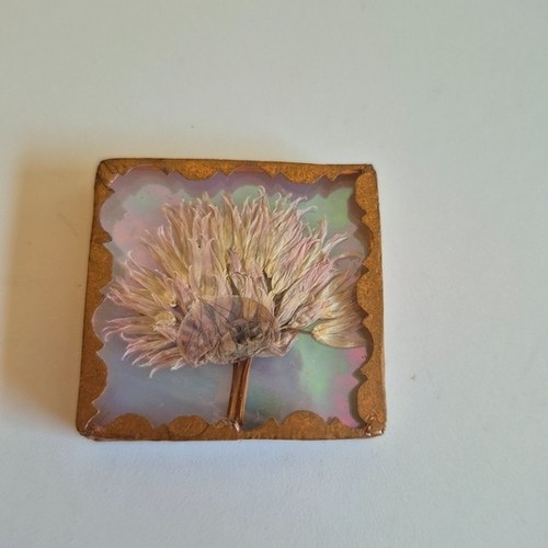 Vintage Floral Iridescent Stained Glass Window Sun Catcher