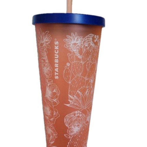 Starbucks Matte Coral Pink Cactus Venti 24 Oz Tumbler - photo 2